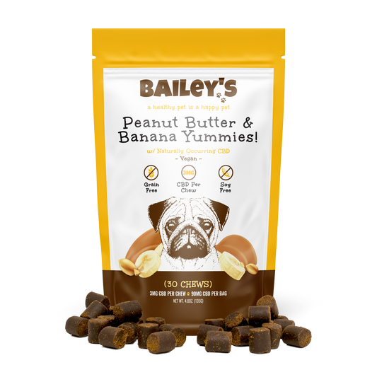 BAILEY'S - 犬用CBDそふとちゅ～  3mg 30個入り  -  Peanut Butter & Banana